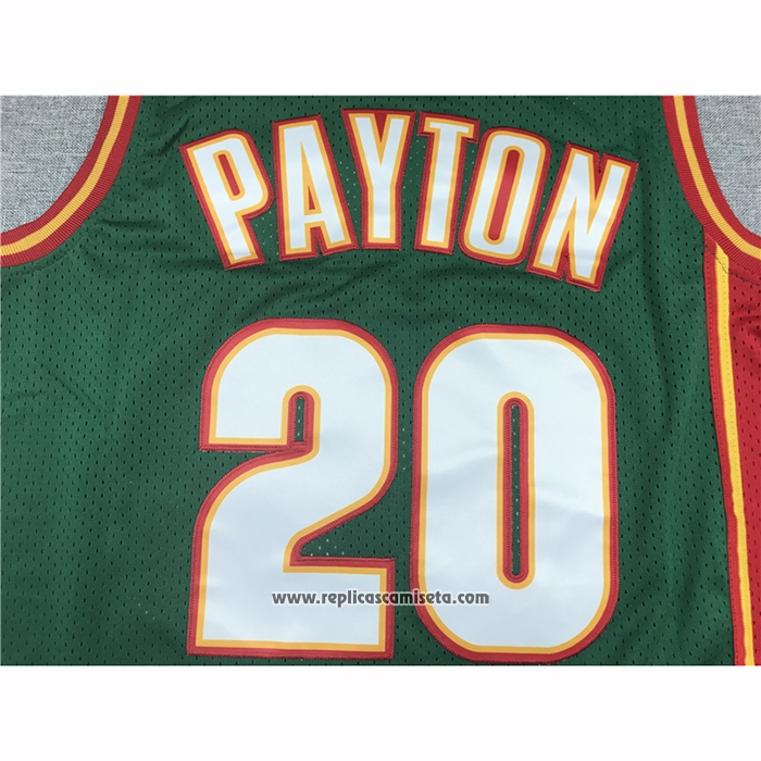 Camiseta Seattle SuperSonics Gary Payton #20 Historic Retro Verde2